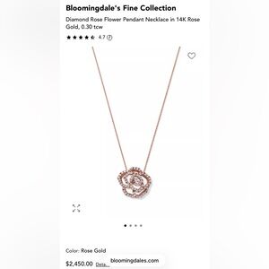 Bloomingdale's Rose Gold Diamond Flower Necklace